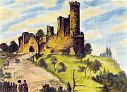 Nov hrad u Adamova od JZ  obraz F. Richtera (1828)