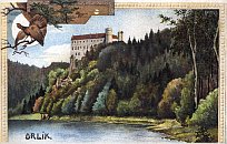 Orlk nad Vltavou  dobov pohlednice
