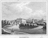 Roudnice nad Labem  oceloryt z Kleine Universum (1840)