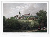 Lys nad Labem  kolorovan litografie C.W. Arldta (1845)