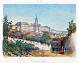 Prask hrad  F.X. Sandmann, kolorovan litografie (1850)