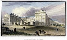 Prask hrad  J. Poppel podle L. Langeho, kolorovan oceloryt (1841)