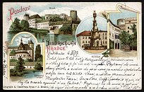 Jindichv Hradec  pohlednice (1899)