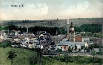Hostinn  pohlednice, paprna le hned za kostelem (1908)