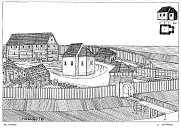 Horovsk Tn I  biskupsk dvorec kolem r. 1220 podle J. Hemana