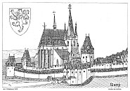 Slan  opevnn kostel podle J. Willenberga 1600