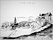 Lede nad Szavou  hrad a msto, studie J. Venuta (1796)
