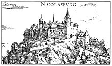 Mikulov  stranov pevrcen vyobrazen ze 16. stol.