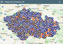 Mapa hradů, tvrzí a zřícenin v ČR