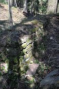 Kozohlody – Hrádek u Podmok – zbytky zdiva na S straně, poškozené výkopy