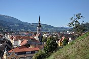 Landskron  vhled na Bruck an der Mur a Alpy