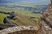 Spišský hrad – výhled k dolnímu nádvoří
