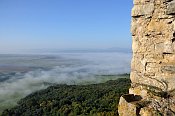 Kapušiansky hrad – ranní pohled z hradu