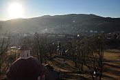 Banská Štiavnica – Kalvária – večerní výhled na město