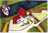 Zlenice  prvn fze hradu (detail) podle P. Chotbora