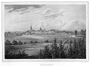 Pardubice – litografie R. Bürgera (1845)