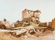 Ľupčiansky hrad z nádvoří na obraze Thomase Endera