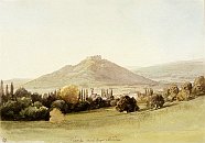 Viniansky hrad – pohled přes obec, obraz Thomase Endera