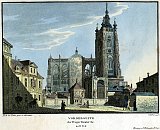 Pražský hrad – chrám sv. Víta od Z – obraz Vincence Morstadta (1825)
