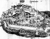 Trenčín – panorama města z let 1550-75