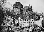 Návarov – možná podoba hradu kolem r. 1500 podle neznámého autora