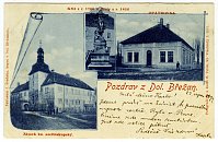 Dolní Břežany – pohlednice (1899)