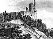 Nový hrad u Adamova podle F. A. Hebera (1848)