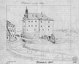 Skalná–Vildštejn – kresba F. A. Hebera (1846)