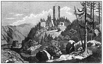 Chřenovice – hrad s předsunutou baštou zničenou při stavbě železnice (1872)