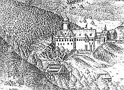 Hauenštejn–Horní Hrad od JZ – rytina J.M. Sockha (1716)