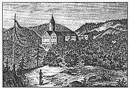 Hauenštejn–Horní Hrad – rytina z doby kolem r. 1800