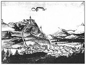 Náchod kolem r. 1538 na kresbě z Würzburského alba
