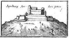 Špilberk na rytině z r. 1645