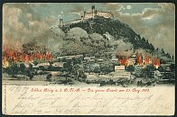 Bezděz – požár obce r. 1898 – dobová pohlednice