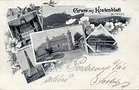 Kostomlaty pod Milešovkou – zámek – pohlednice (1905)