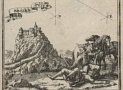 Beckov – výřez z rytiny J. Nypoorta (1658)