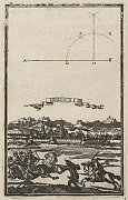 Prešov a okolní hrady – rytina J. Nypoorta z učebnice geometrie (1698)