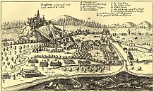 Nitra – dobové vyobrazení (1664)