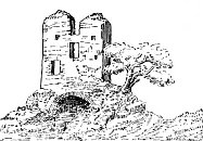 Pustý hrad – kresba Antona Djuračky (poč. 20. stol.)