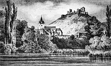 Turniansky hrad – rytina podle Ludwiga Rohbocka (1856)