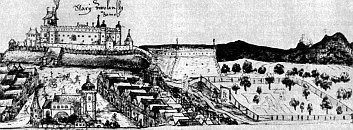 Zvolen a Pustý hrad – veduta J. Willenberga (1596)